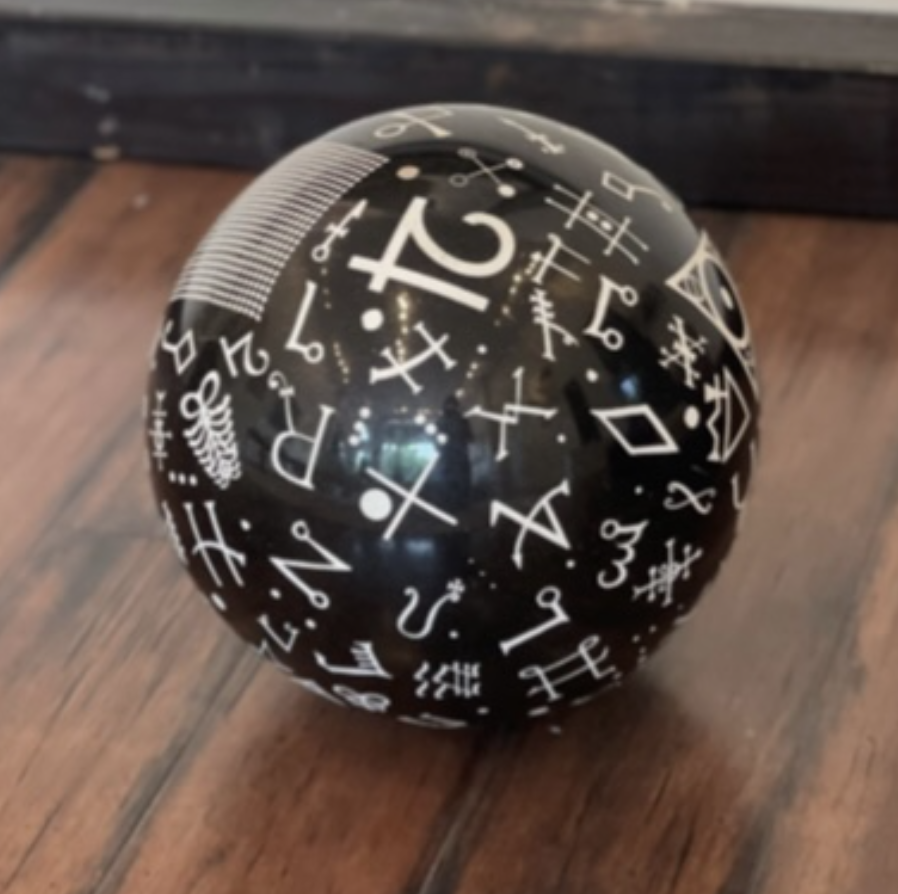 Alchemy Ball 10”x10”, Gabbros & White Paint