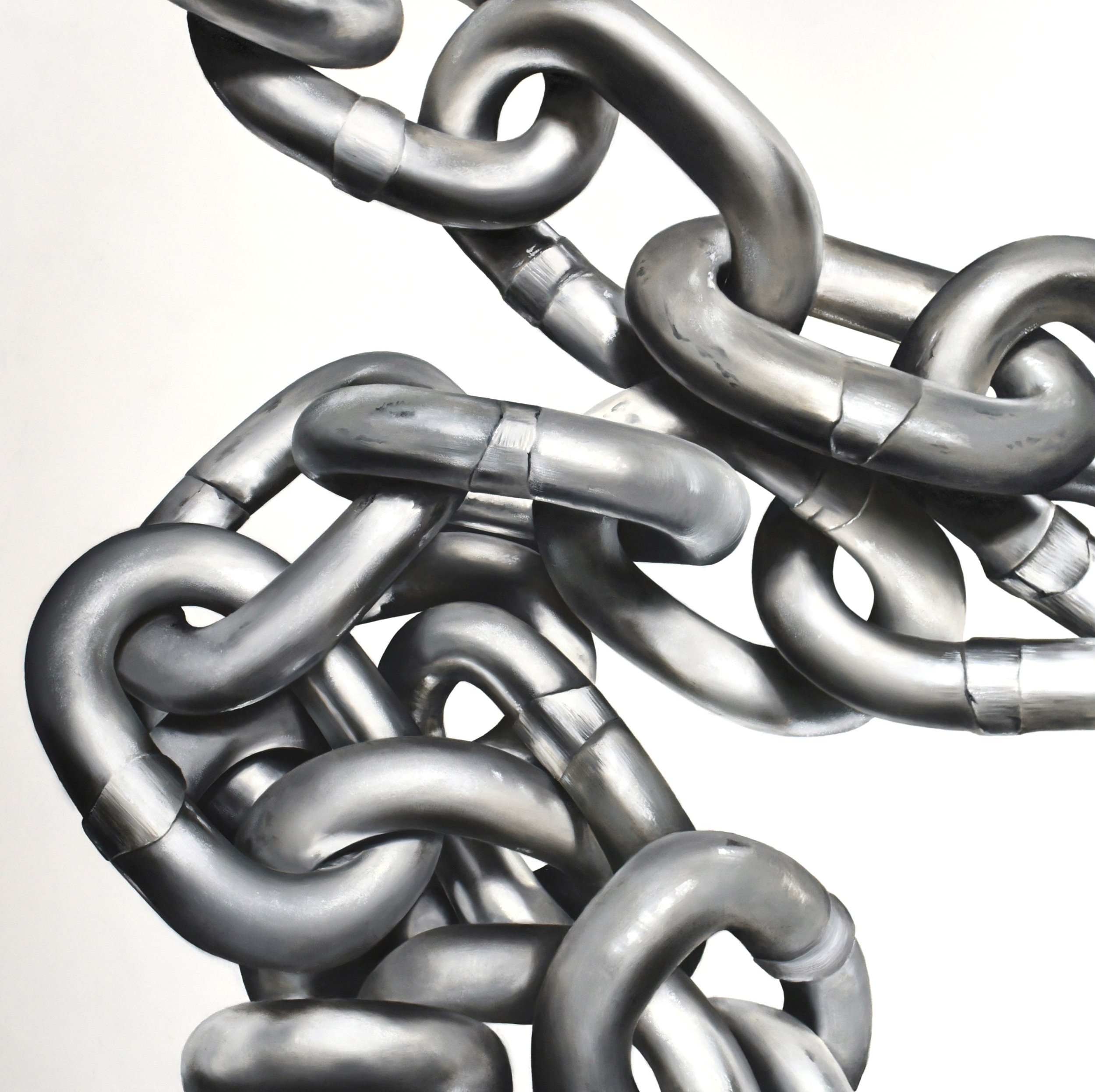 Renee Levin "Linked" 48in x 48in inches oil on panel