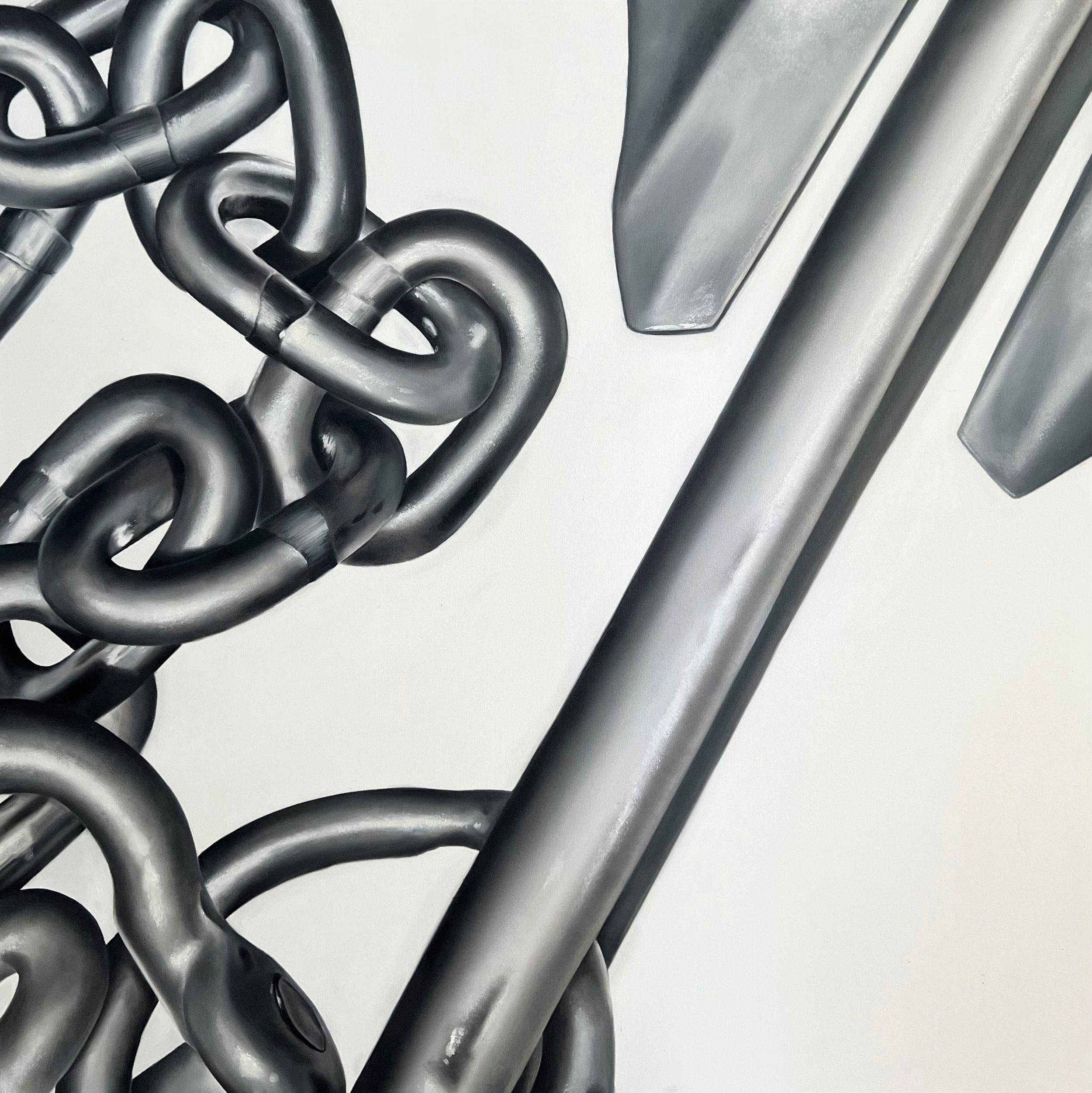 Renee Levin, "Linked No. 2", 48x48, oil on panel