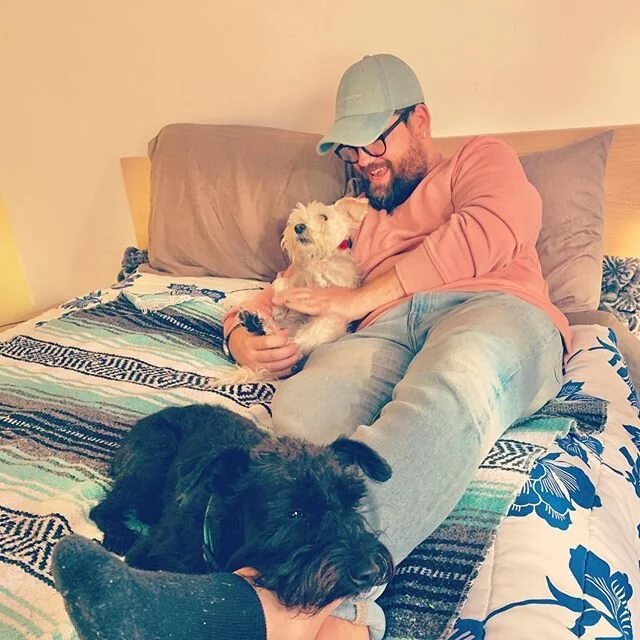 Puppy cuddles and belly skritches.