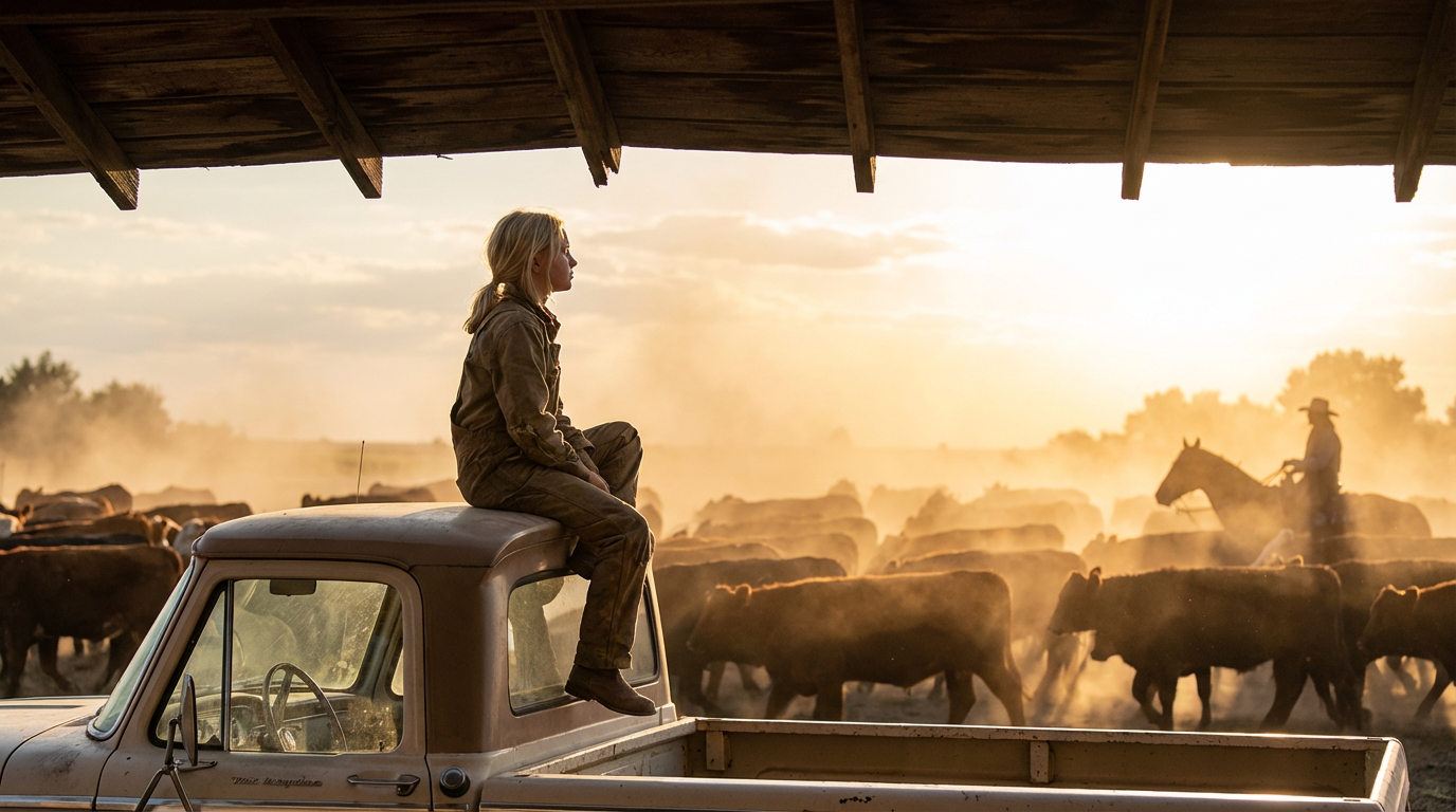 girl on truck cattle herd.png