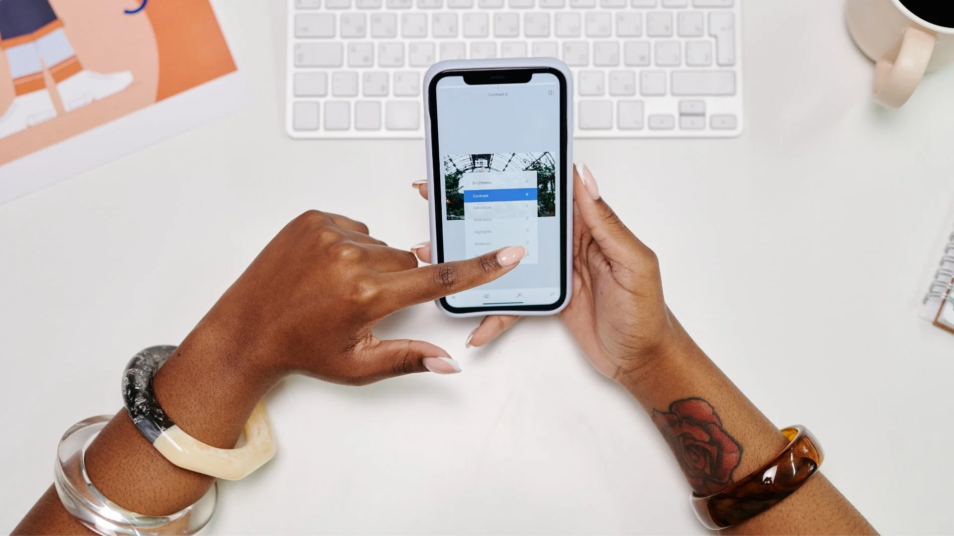 A social media scheduling tool helping a nonprofit employee plan and edit content on mobile