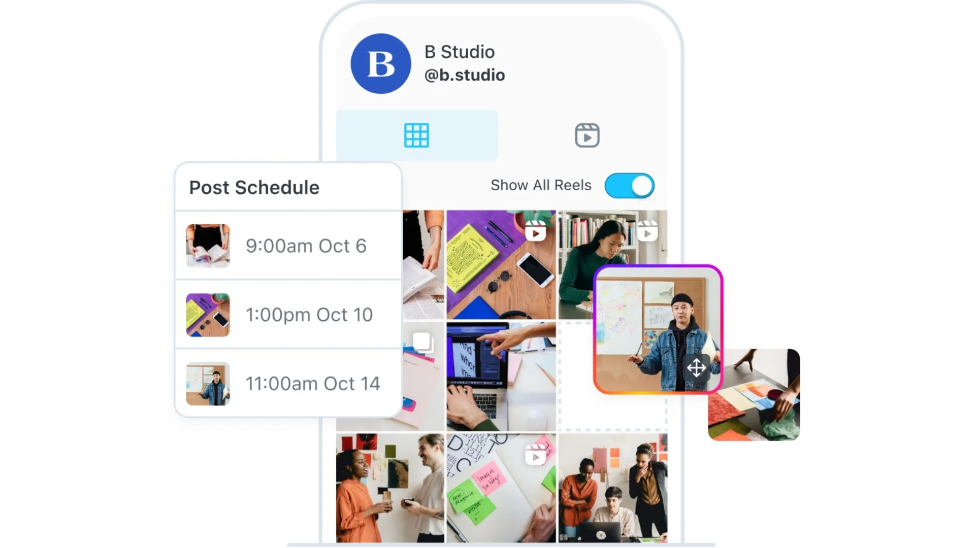 Later visual content calendar for planning posts with a social media scheduling tool