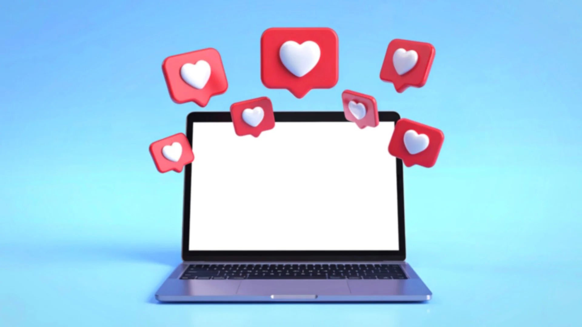 Laptop displaying social media engagement notifications from a social media scheduling tool