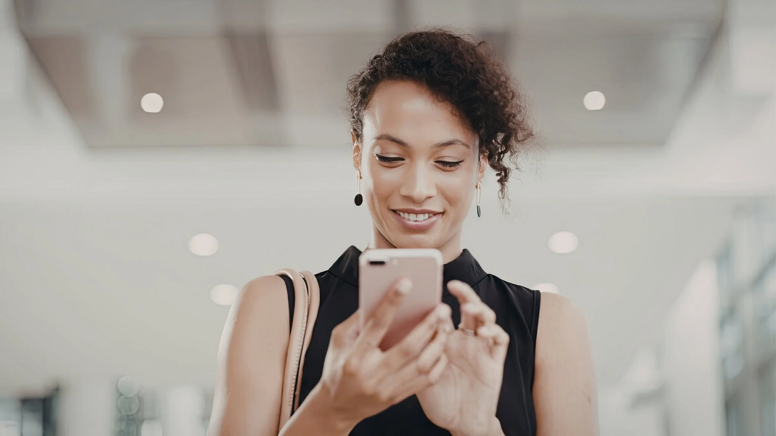 Nonprofit supporter interacting with a mobile message during a donor engagement campaign.