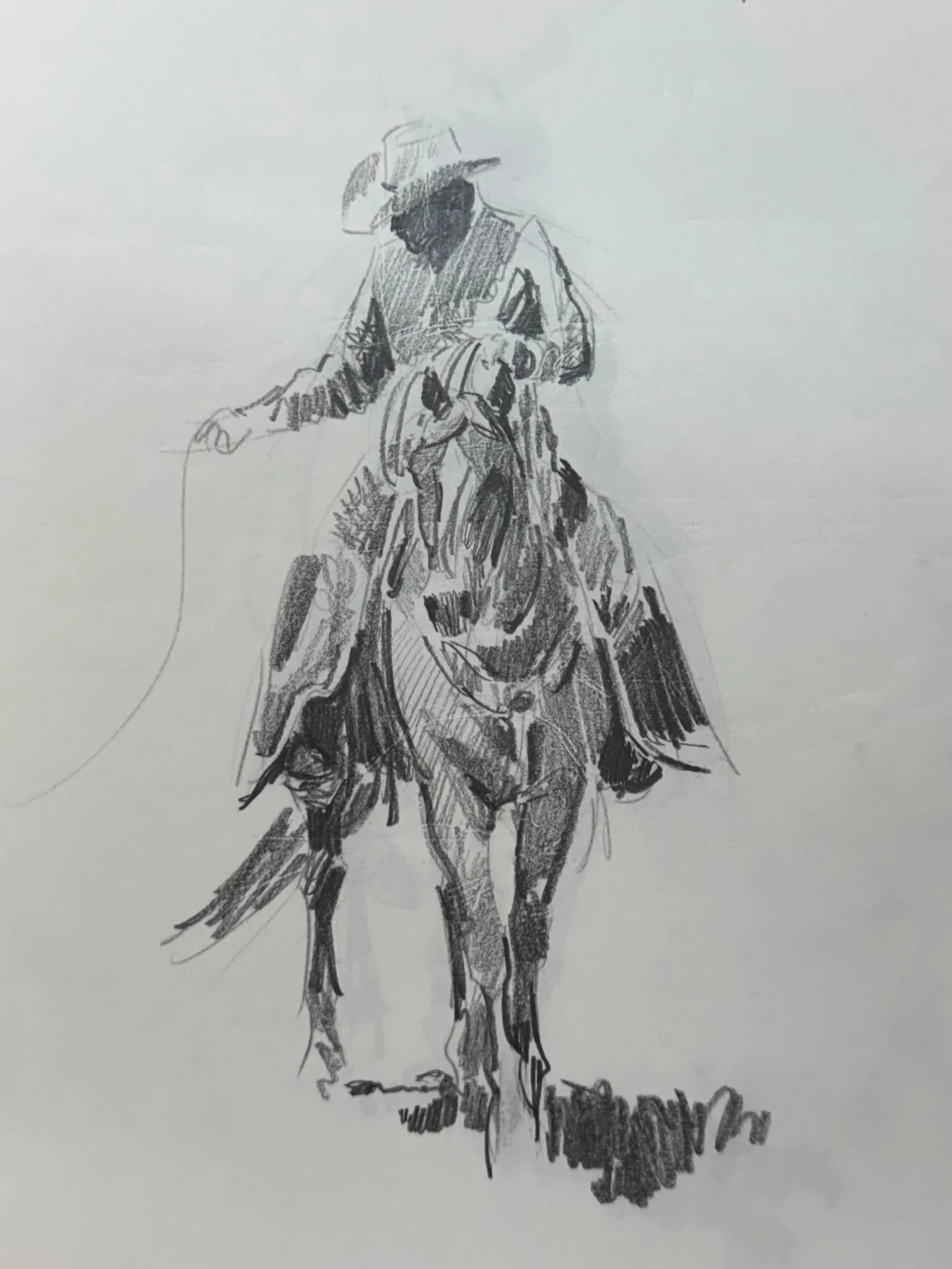Slay me with a pencil. Just a little sketch from my badass cowboy pal @dukebeardsleystudio. 
.
.
.
#art #artoninstagram #artistsoninstagram #cowboys #coloradoartist