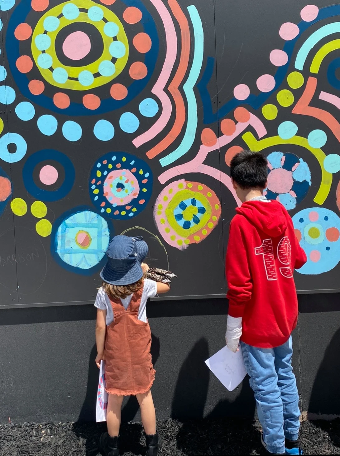 Kids paint 2nd mural