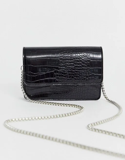 Black Croc Crossbody
