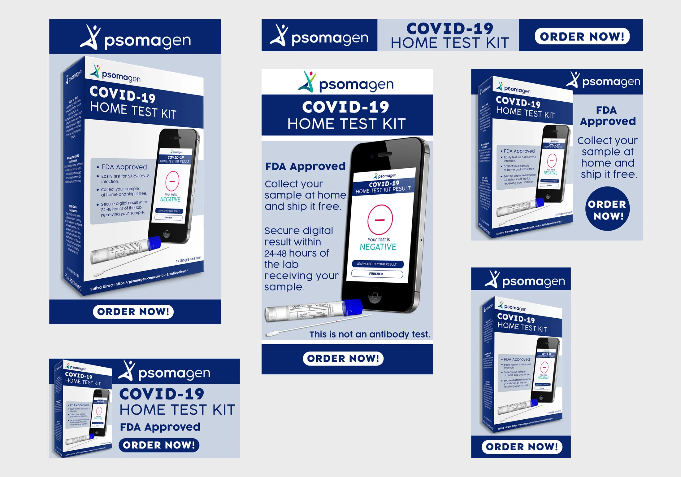Marketing Campaign Mock up for new product/service: At home Covid testing kit