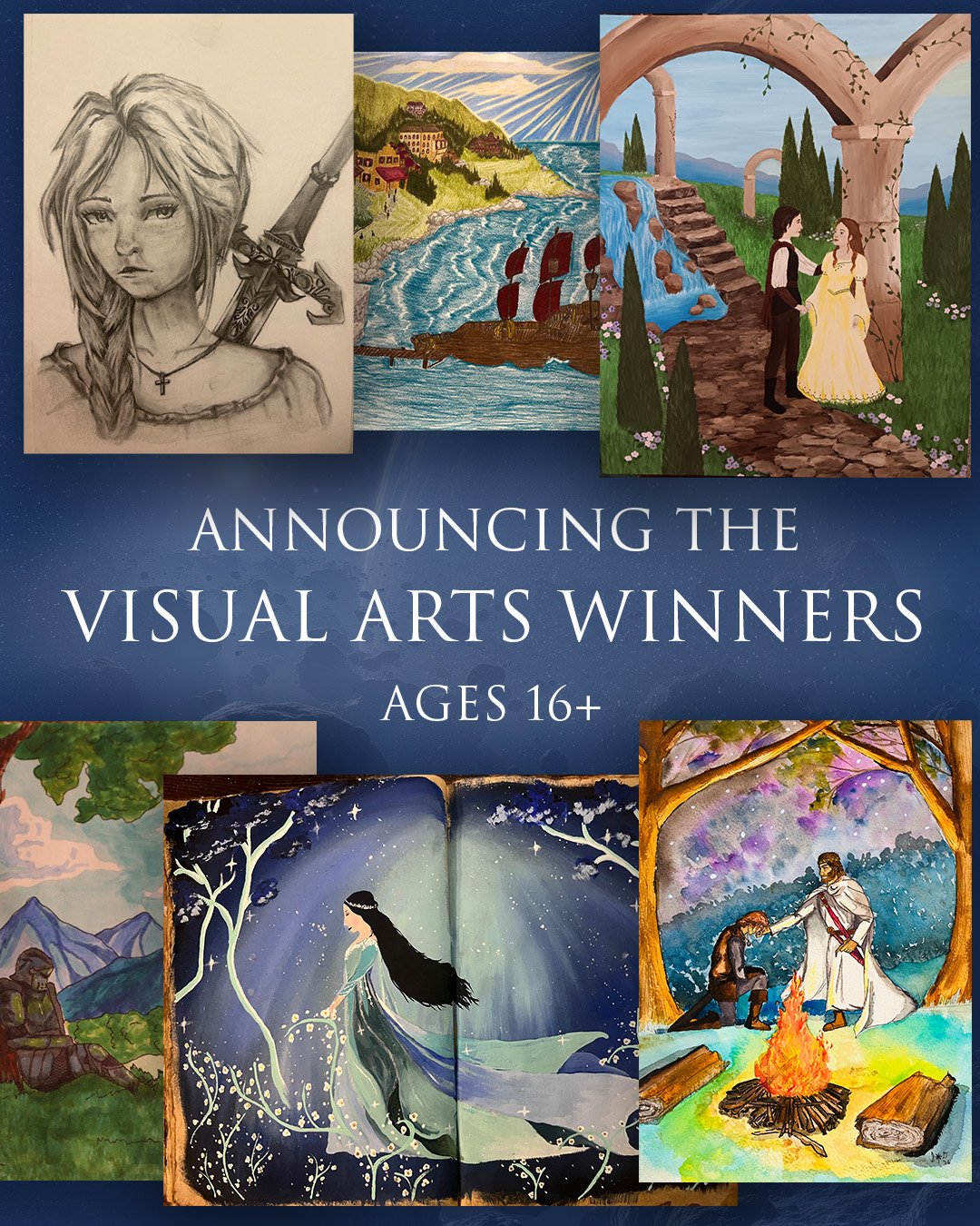 Announcing the winners of the Visual Arts category for ages 16+ 🎉

Due to the number of fantastic entries, we added two honorable entries to recognize two close runners up!

Honorable Mention - Savanna Lagasse
Honorable Mention - J.D. Stonecypher
Th