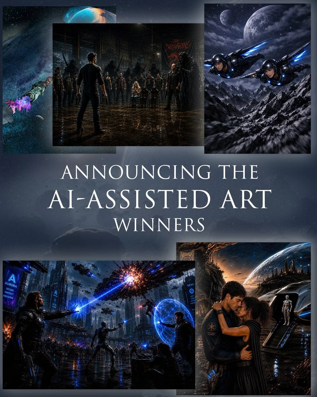 Announcing the winners of the AI-assisted art category 🎉

I found this to be a neat way to see how these entrants could use technology to envision scenes and characters from my books.

Second Place - Brittany Butler
First Place - Peyton Gondek

Cong