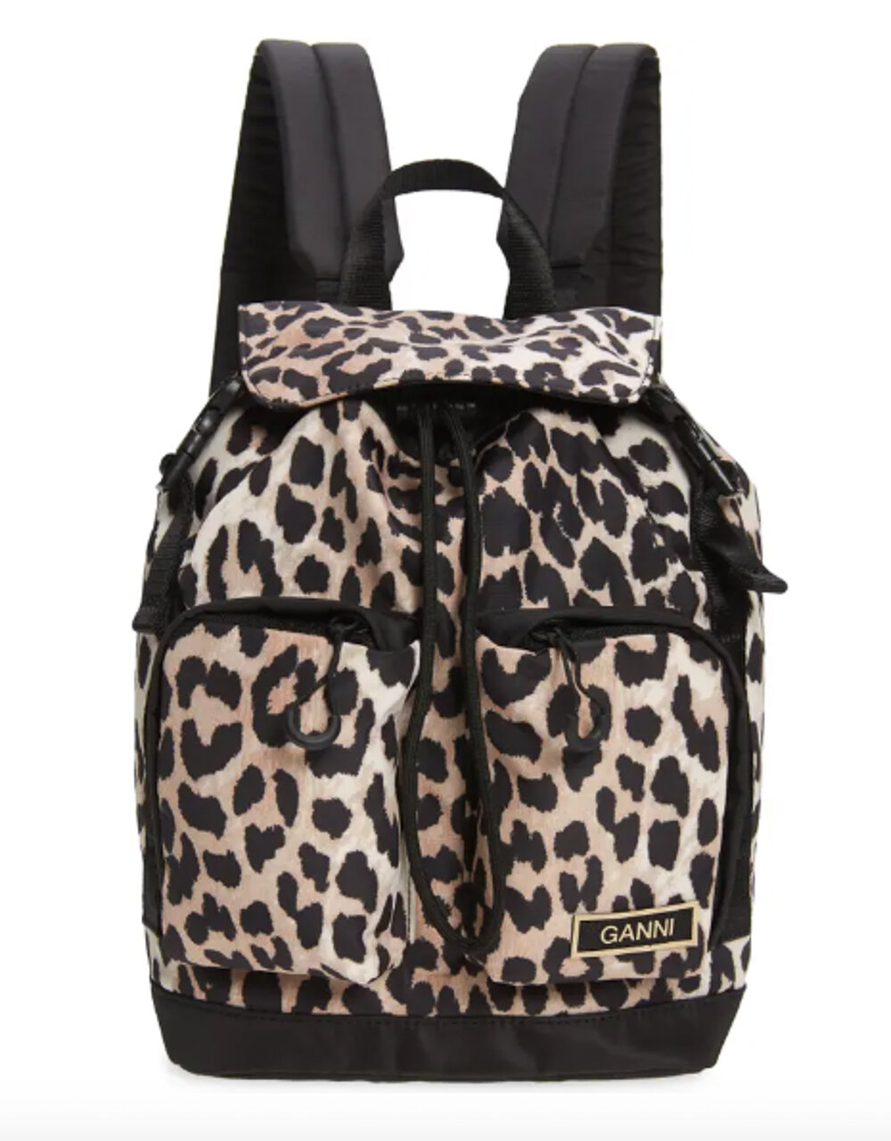 (2) Ganni Small Leopard Print Backpack