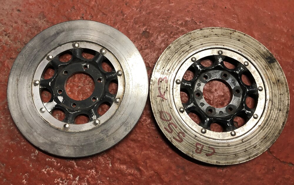 Mable Honda CB550 Cafe Racer used brake discs rotors.jpg