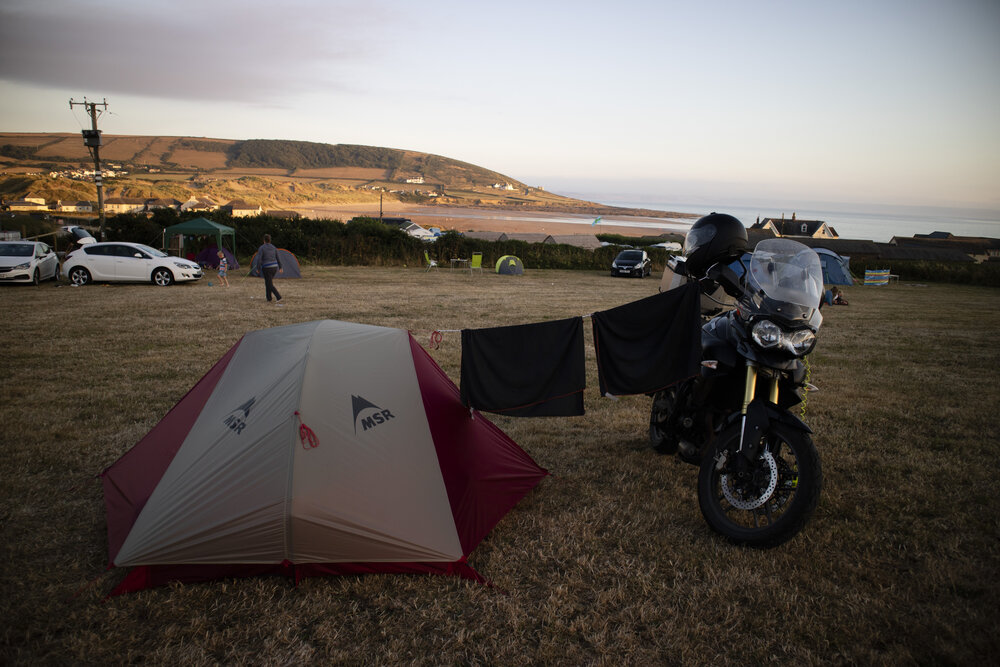 Ride the miles motorcycle camping Croyde Devon Freshwell.jpg