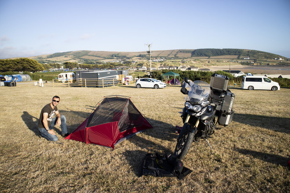Ride the miles motorcycle tent Croyde Devon Freshwell.jpg