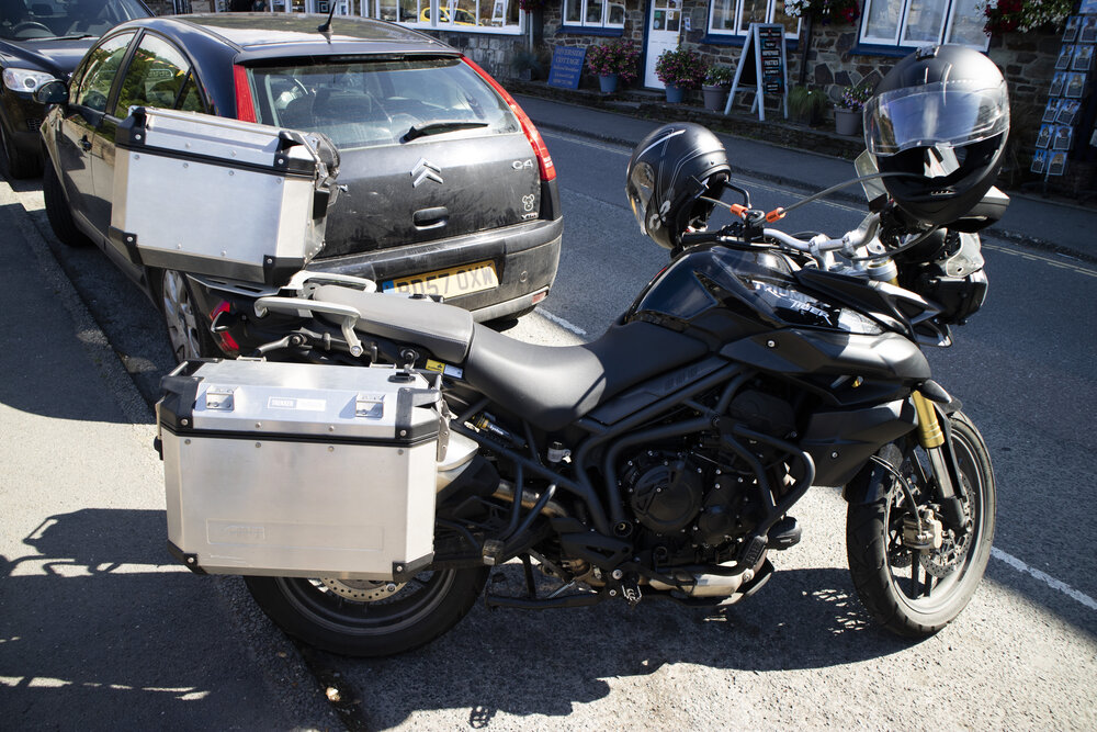 Ride the miles Lynmouth motorbike parked Devon.jpg