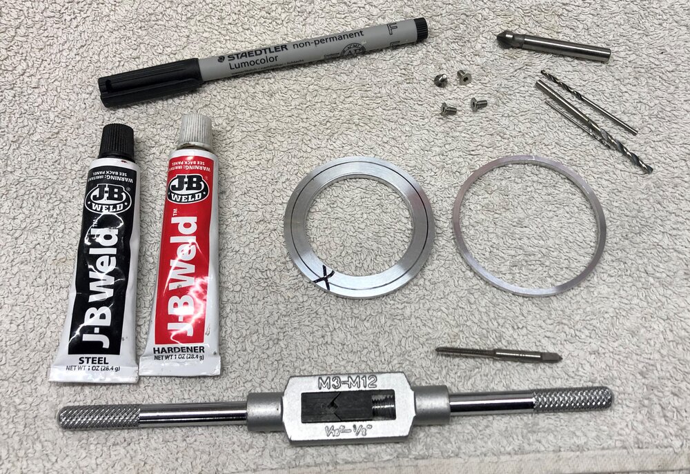 Mable Honda CB550 Cafe Racer tach delete spacer washer tools.jpg