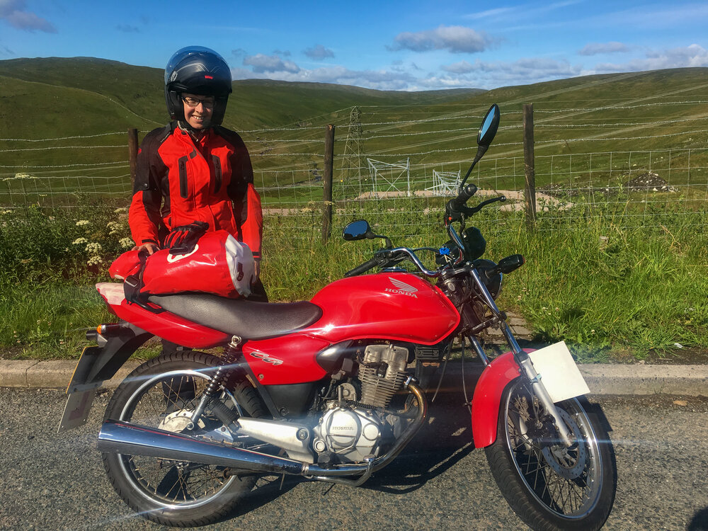Ride the miles Lake District motorbike trip Lesley CG125.jpg
