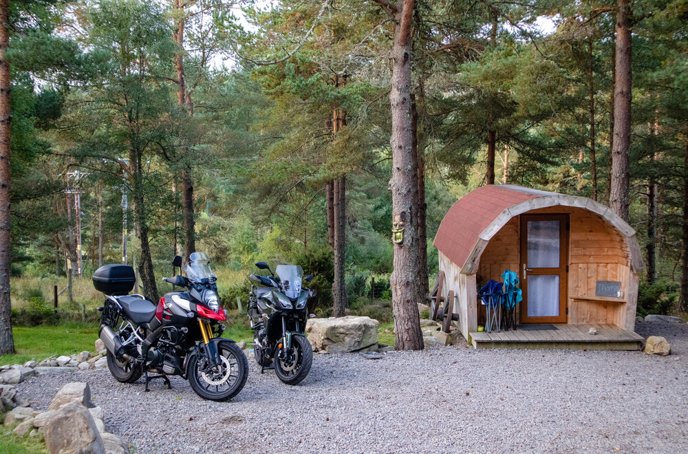 Ride the miles Scotland motorbike trip Loch Ness Camping Pod Heaven.jpg