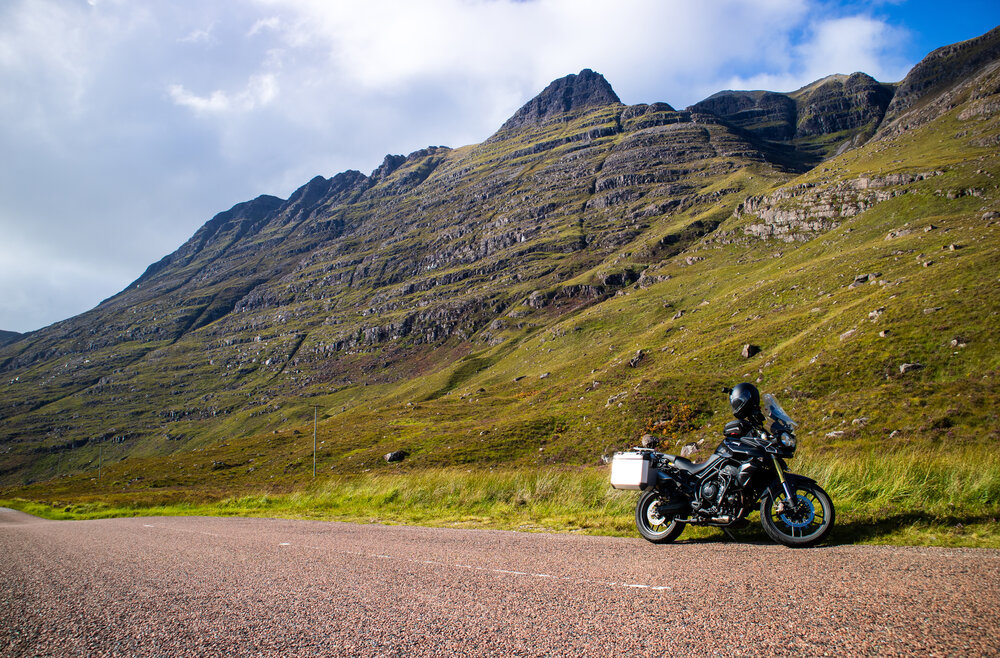 Ride the miles Scotland solo motorbike trip Torridon valley Tiger 800.jpg
