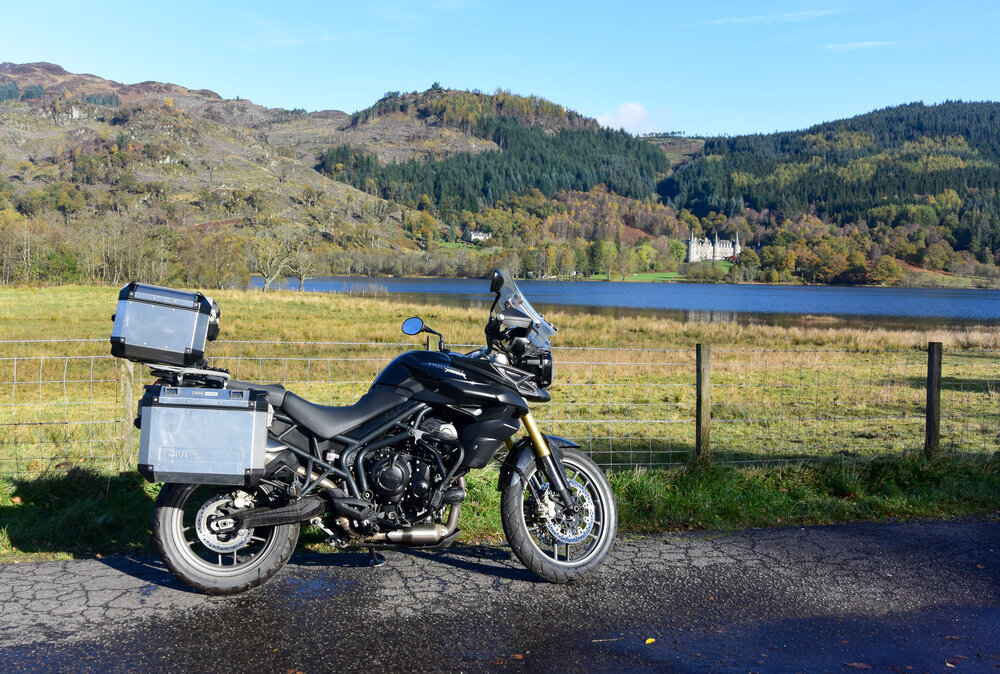 Ride the miles Scotland motorbike trip Tiger 800 Trossachs.jpg