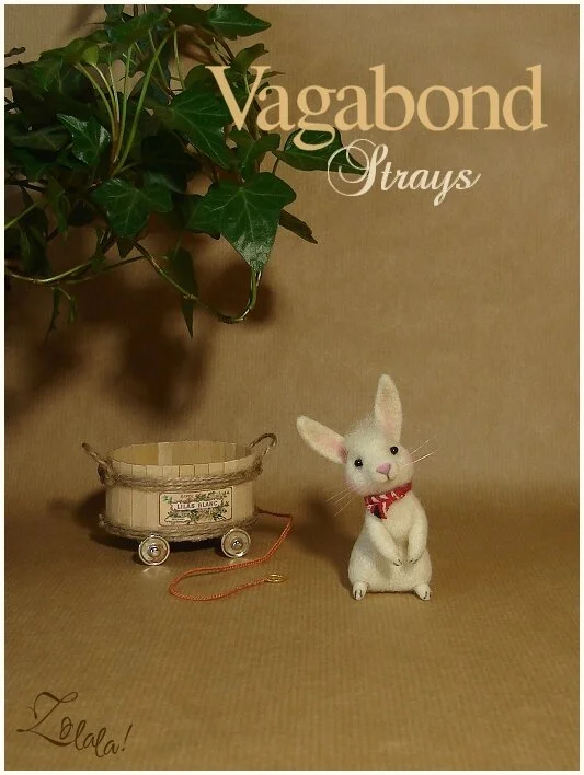 White Bunny pull toy ~ "Millet"