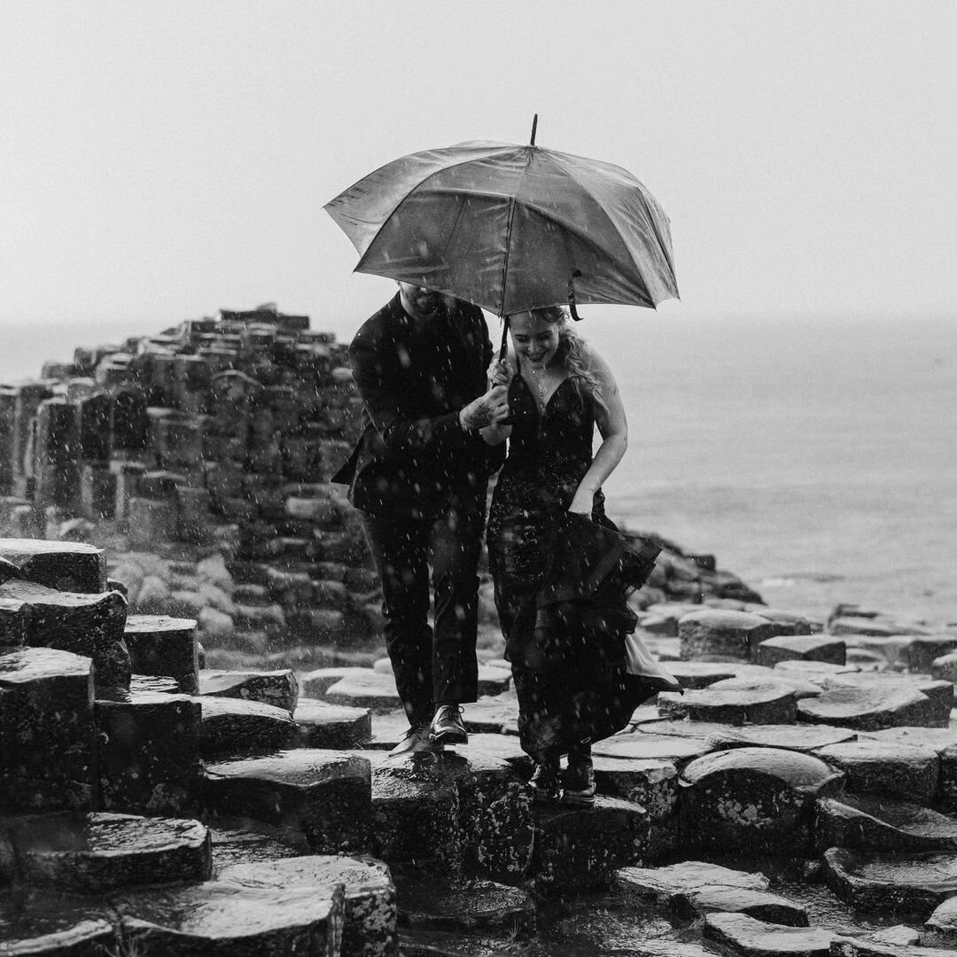 What do we do when it rains?
That's easy...we dance!

Photo: @paulammcmanus 

Corrina and AJ travelled from Newfoundland to sunny Northern Ireland for their intimate elopement with friends. The day began with scorching heat and ended with thunderstor