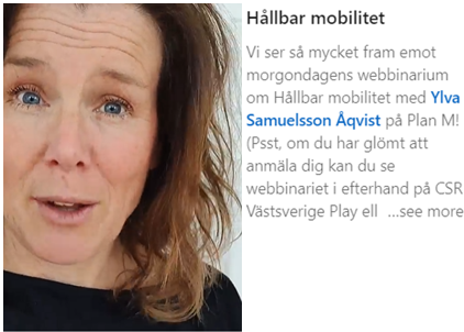Föreläsning om beteendeförändring och mobilitet hos CSR Västsverige