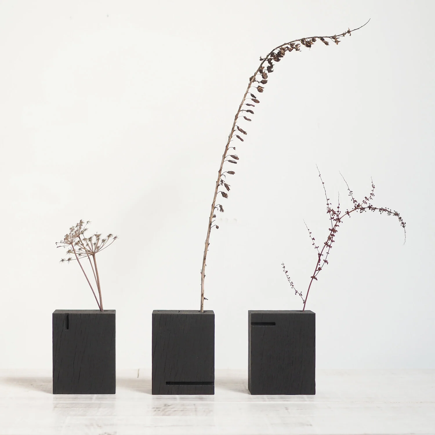 burnt oak ikebana vase design 1 — pachadesign