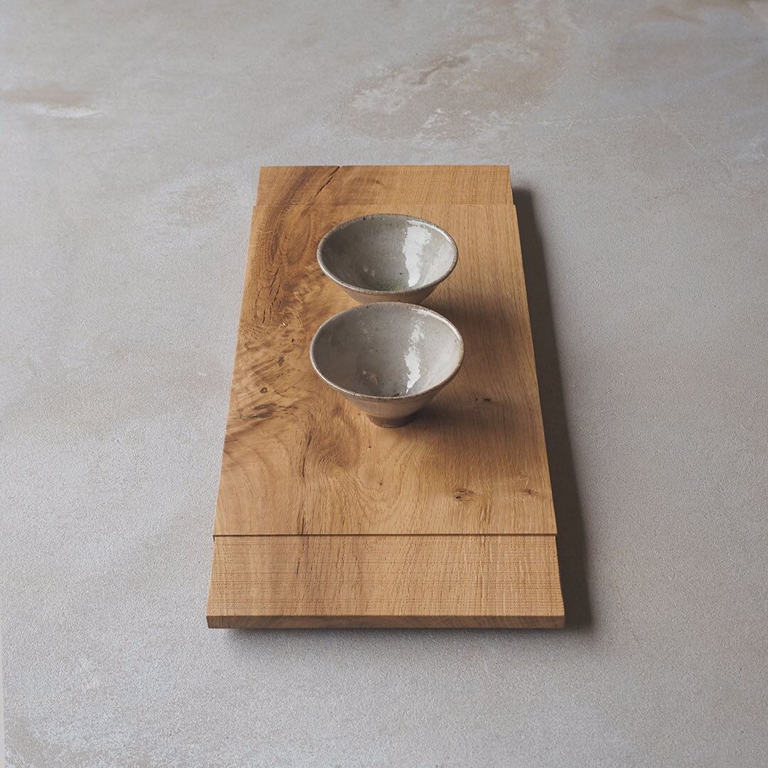 Oak Tray with Sawn Texture 3 - available from our online shop.
We make this particular design in 2 different sizes.
This one is a medium size and works really well for a small teapot with one or two small tea bowls.
Our larger version can comfortably