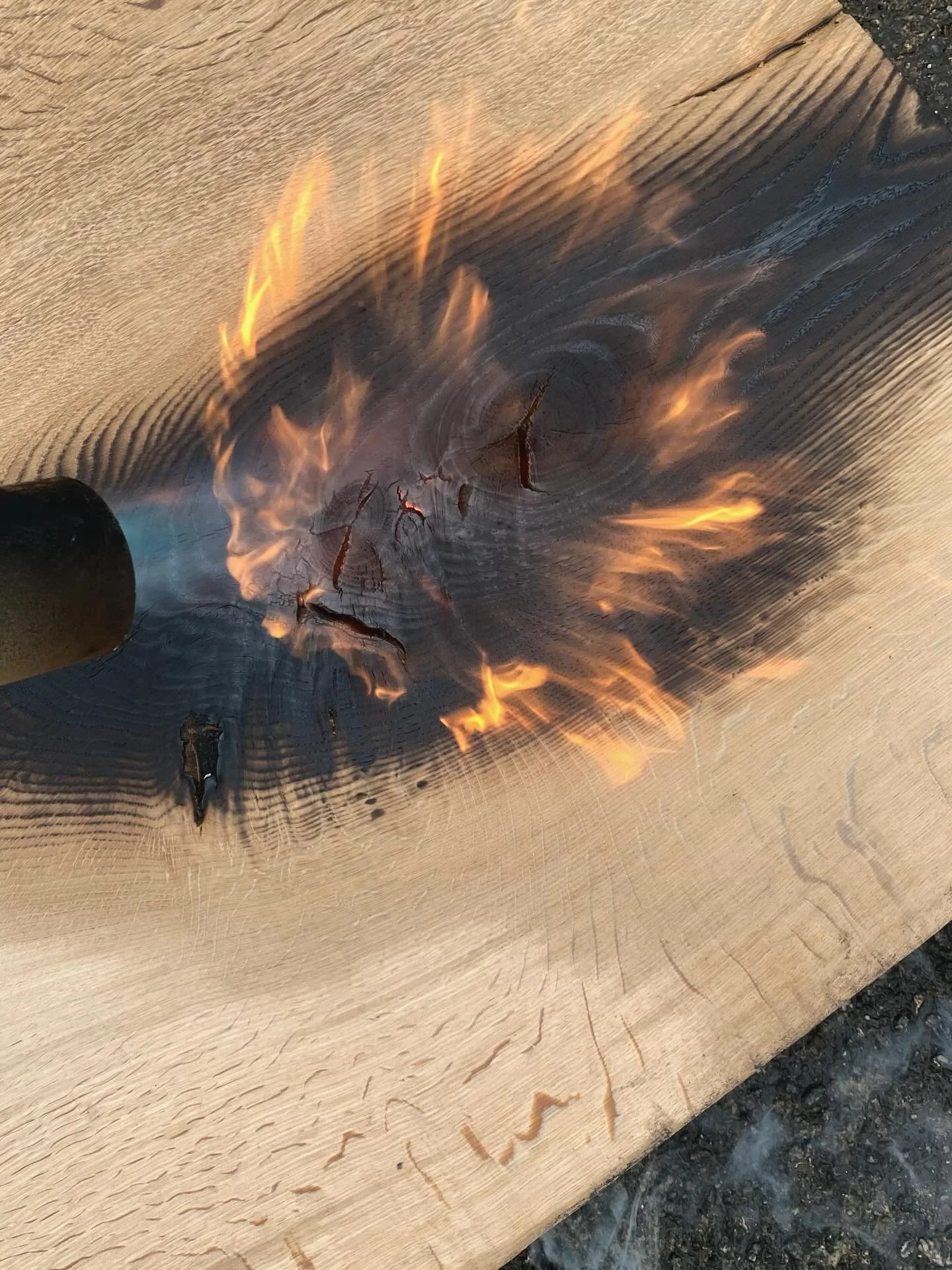 Shou sugi ban in process on a beautiful piece that we are currently making for an exciting new space (more details soon).