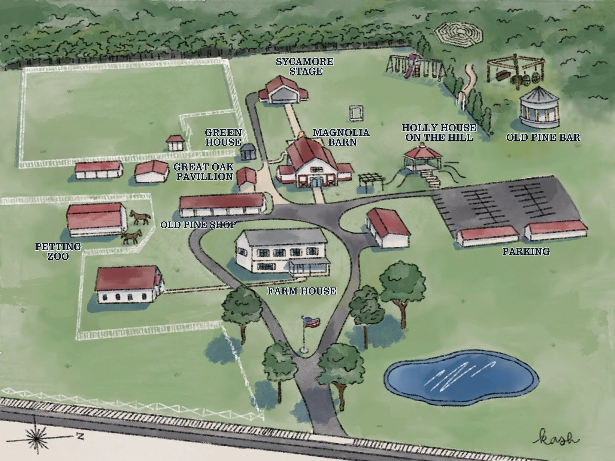Support your local artists! 🎨
We were so excited to receive and share this beautiful watercolor map of our farm created by @kashcostudio ! 

That's why we created our nonprofit, The Art Society at Loblolly &mdash;to support the arts and bring more c