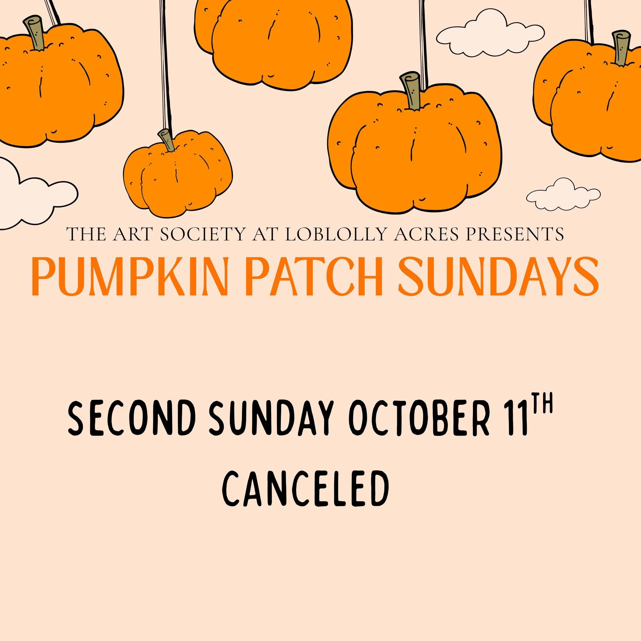 With heavy hearts, we have made the difficult decision to cancel tomorrow&rsquo;s Pumpkin Patch Sunday due to the forecast of 100% rain. We feel this is best for both our guests and vendors, as wet and muddy conditions can greatly impact the experien