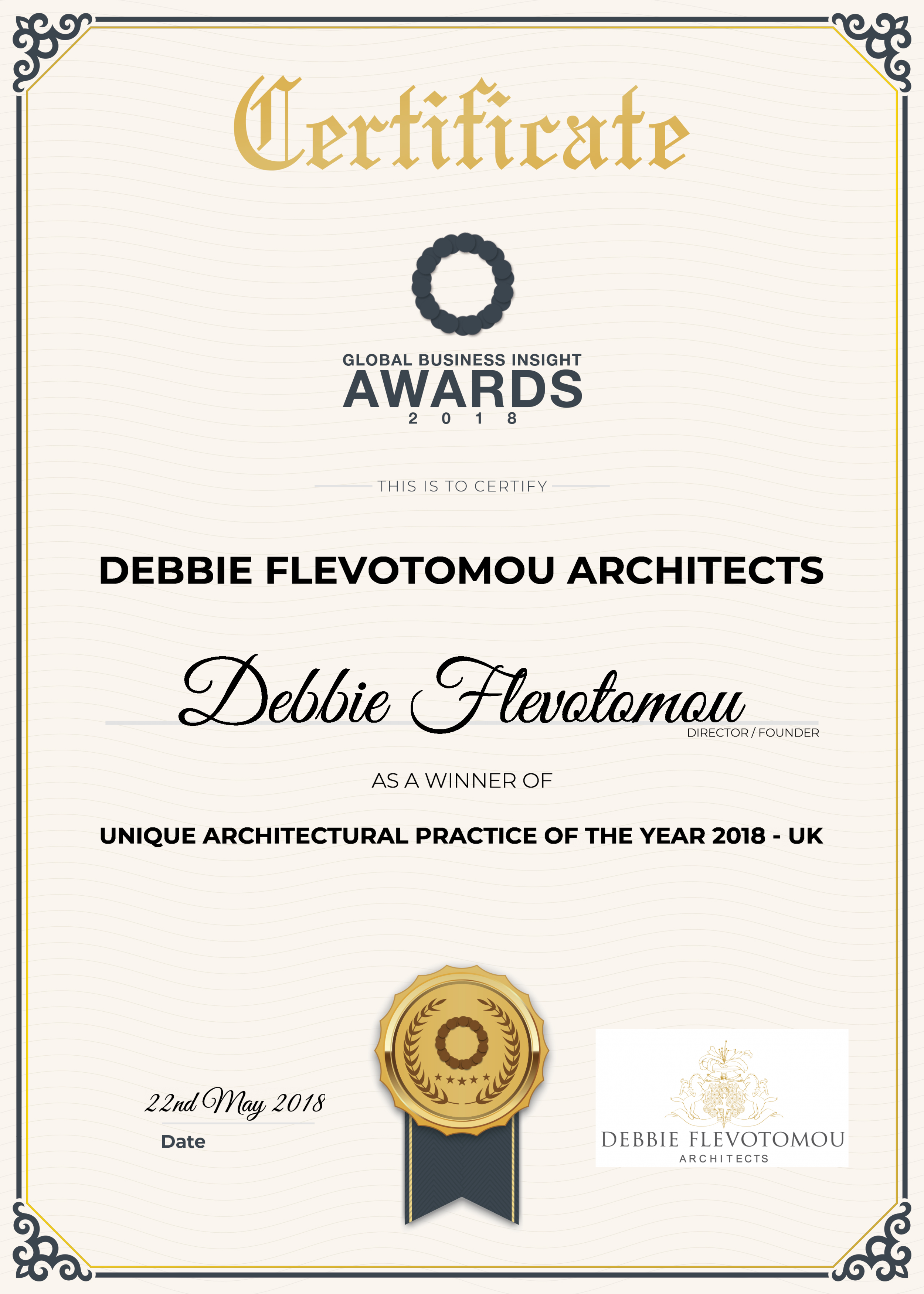 Debbie Flevotomou Architects award