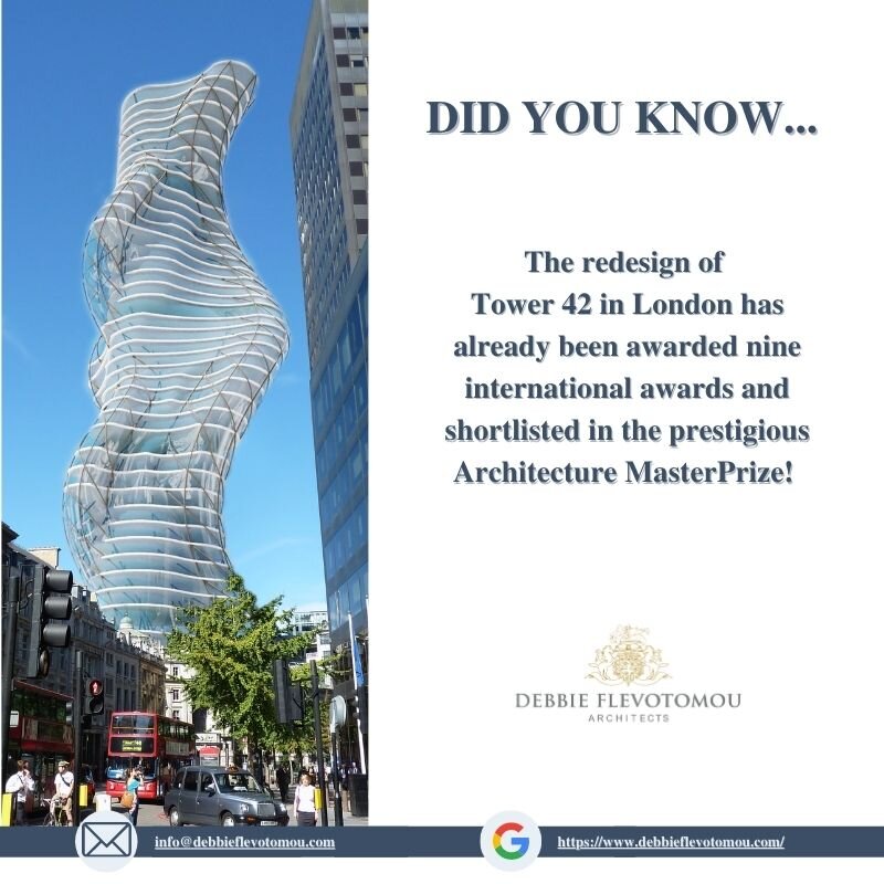 Tower 42, London, Office space, award winning design, architectural design,  renovation, masterprize — Debbie Flevotomou Architects