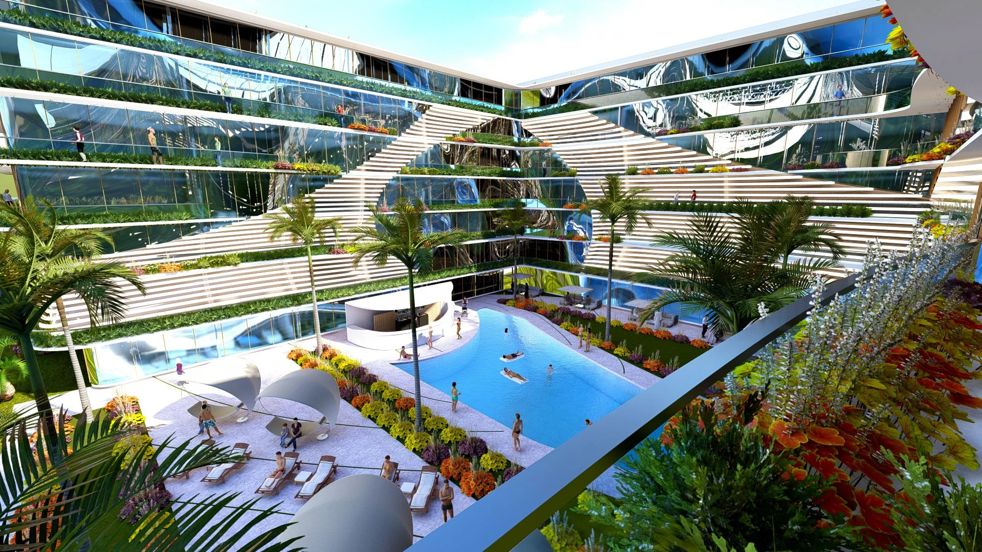 Multigenerational residential development, mixed use scheme, garden ...