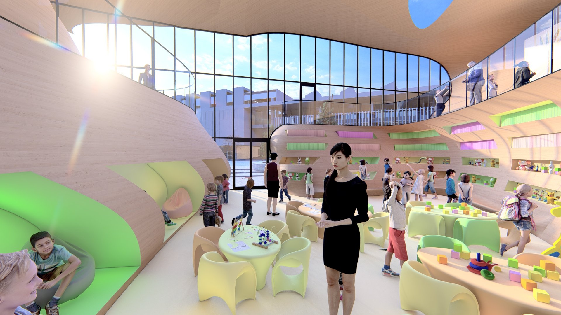 nursery, school, think nature, public building, commercial, play areas ...