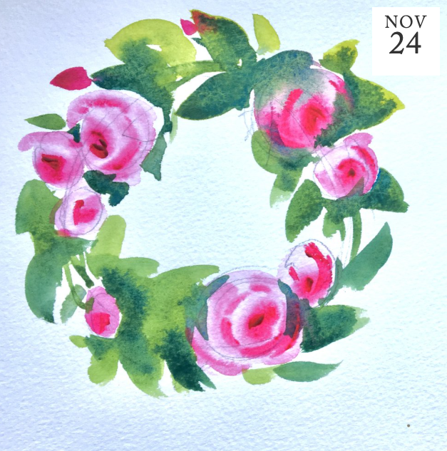 WATERCOLOUR BOTANICALS: LEAVES, WREATHS AND WINTER BERRIES  £45PP  (24TH NOV 2024)