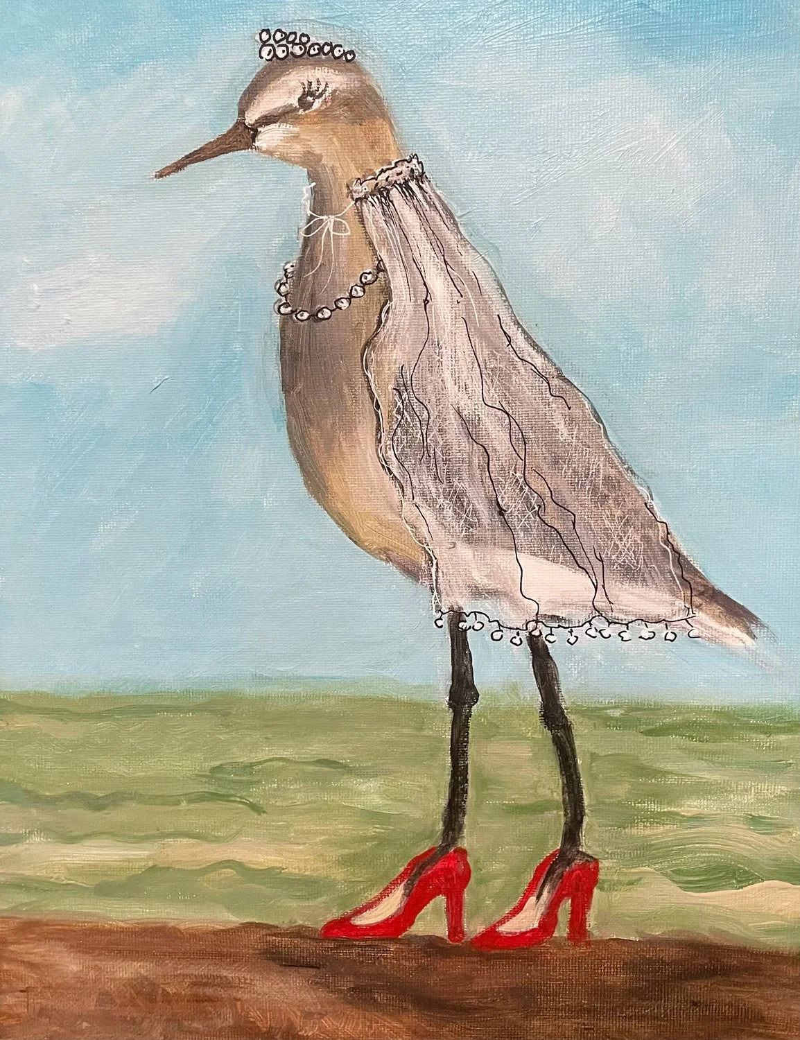 Showing Off Her Manolo's - Shorebird - AVAILABLE