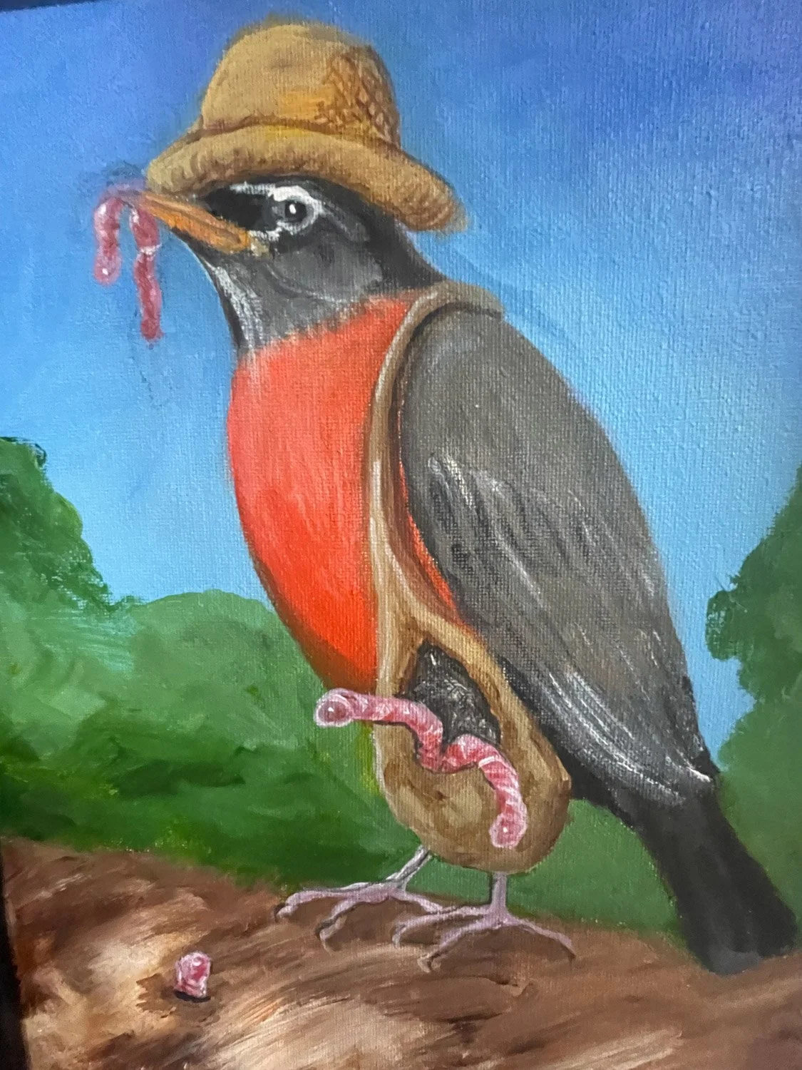 Gets Early Worm - Robin - SOLD