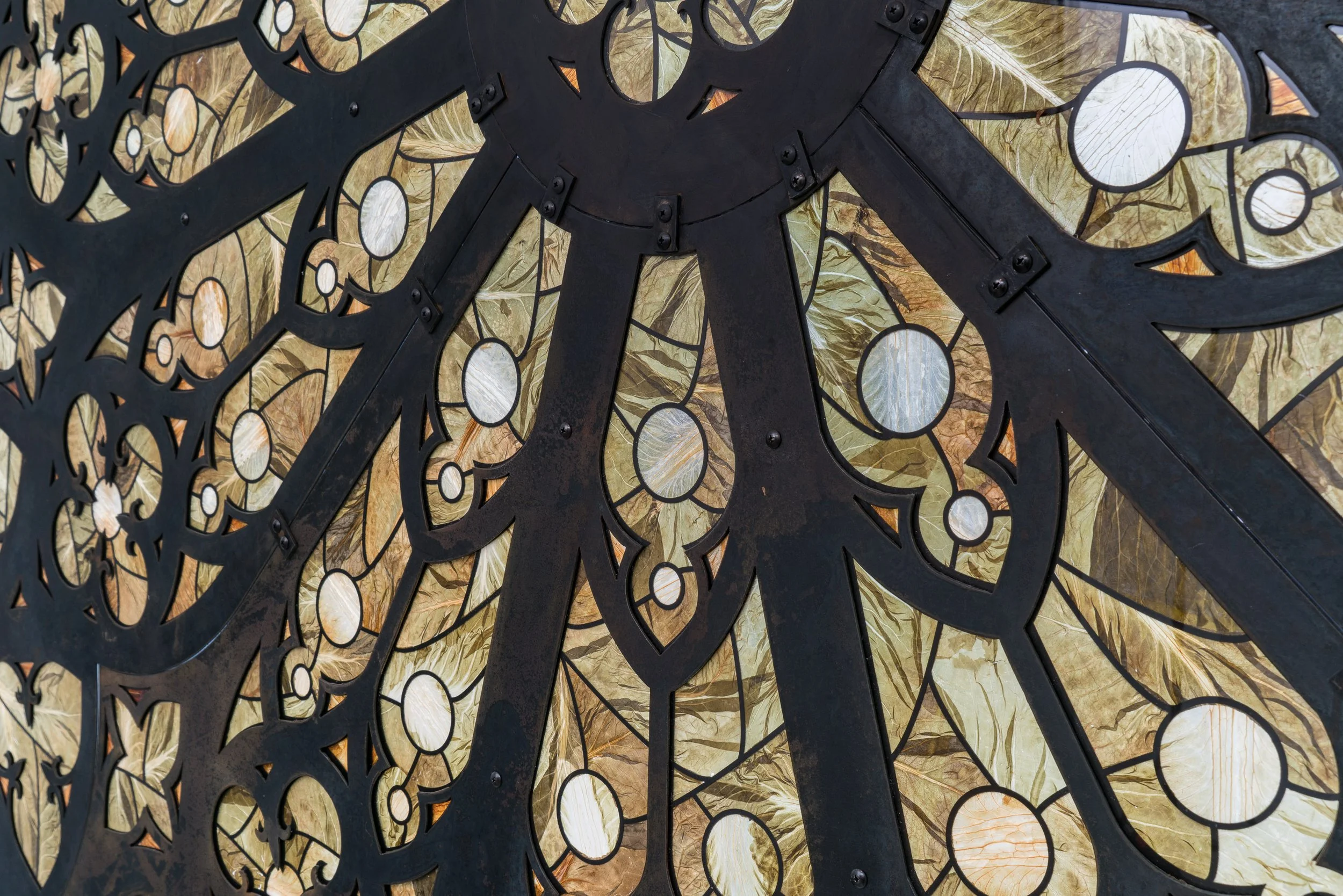 This sculpture replicates the rose window from the Cathedral of Santa Maria del Pi in Barcelona, a structure that has famously collapsed multiple times throughout its history. I see this as a powerful metaphor for the fragility of imposed ideologies.
