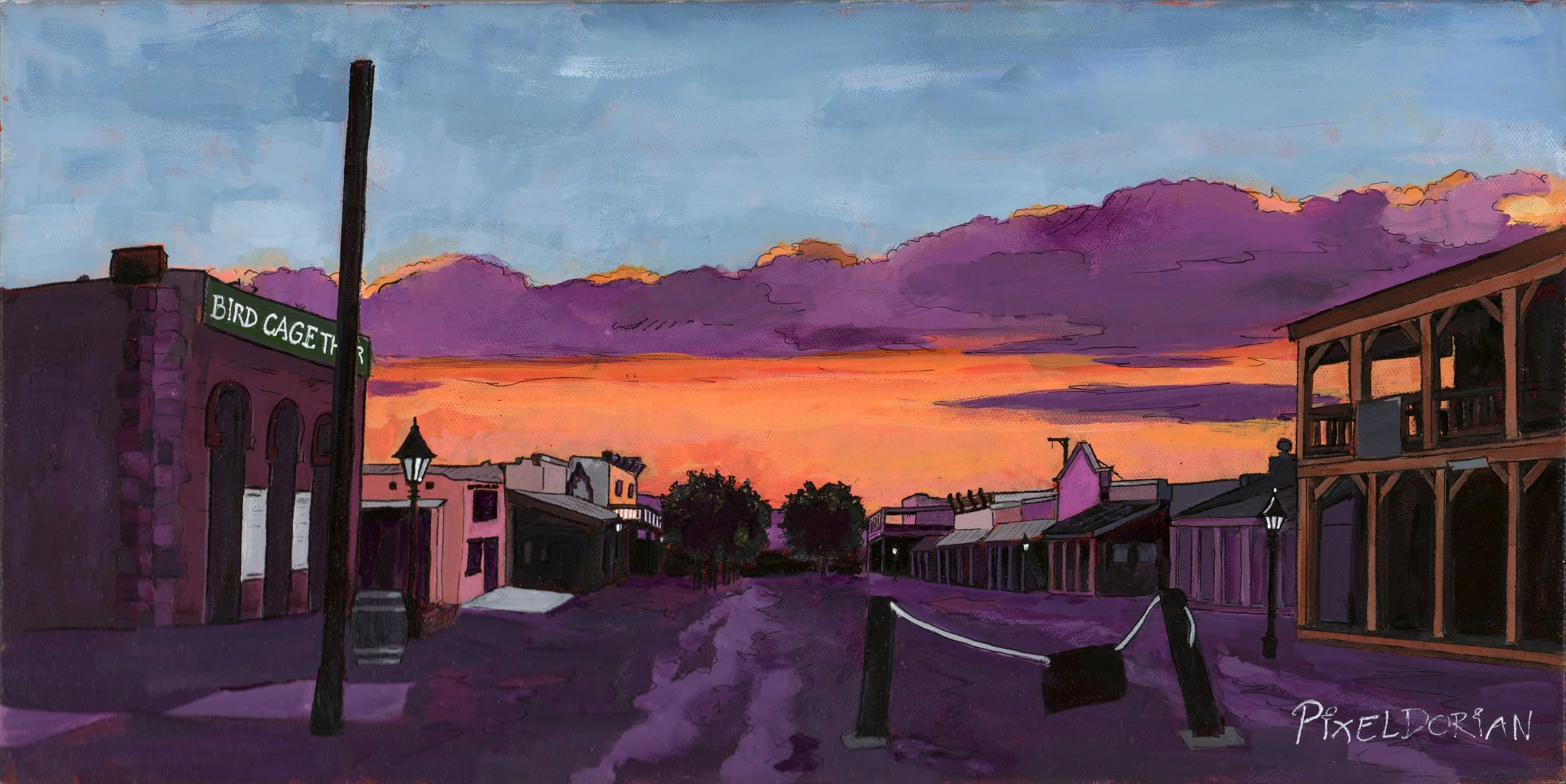 Painting of the Historic Allen Street in Tombstone, AZ by PixelDorian