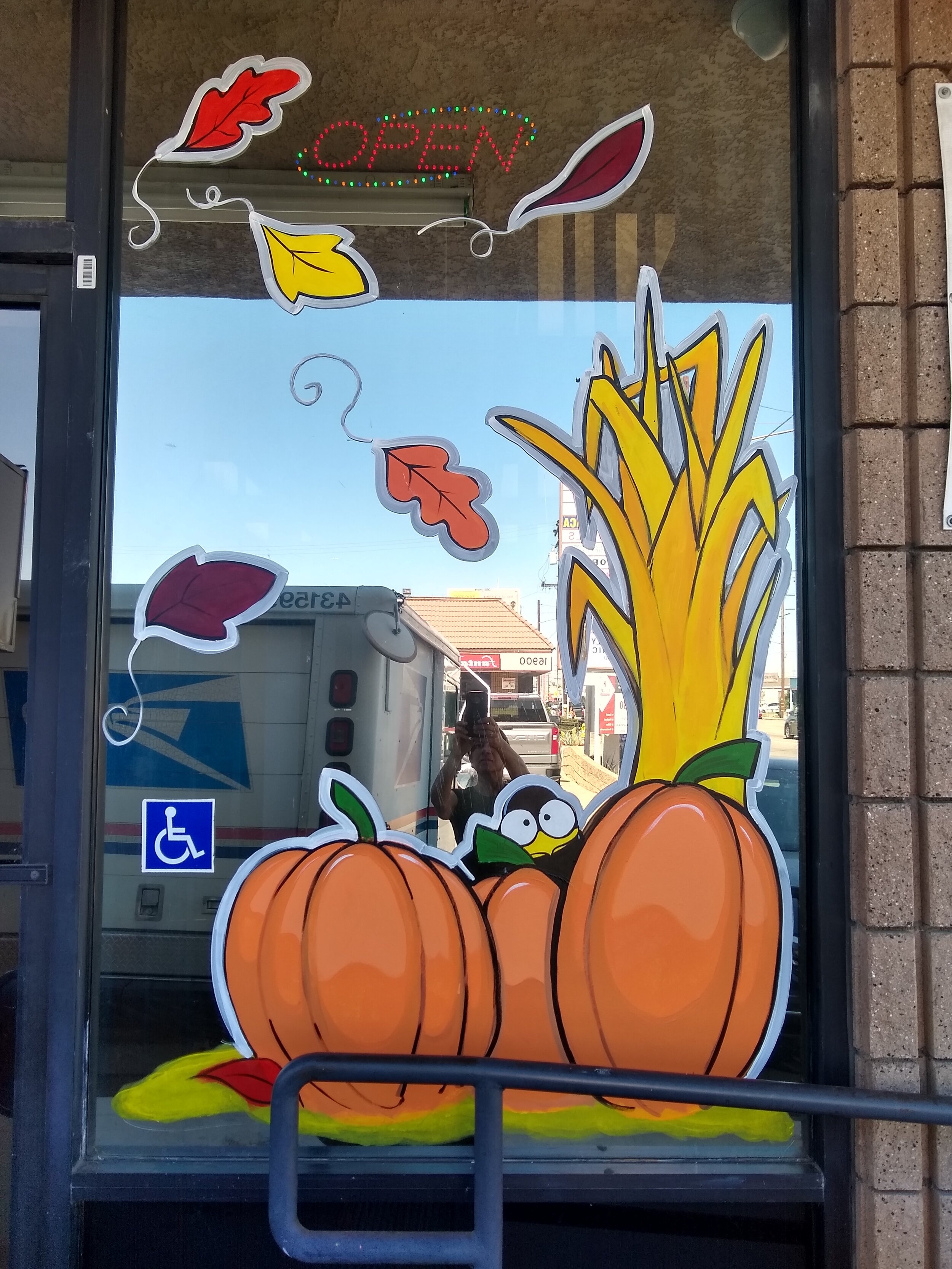 Fall theme Window Painting by Pixeldorian