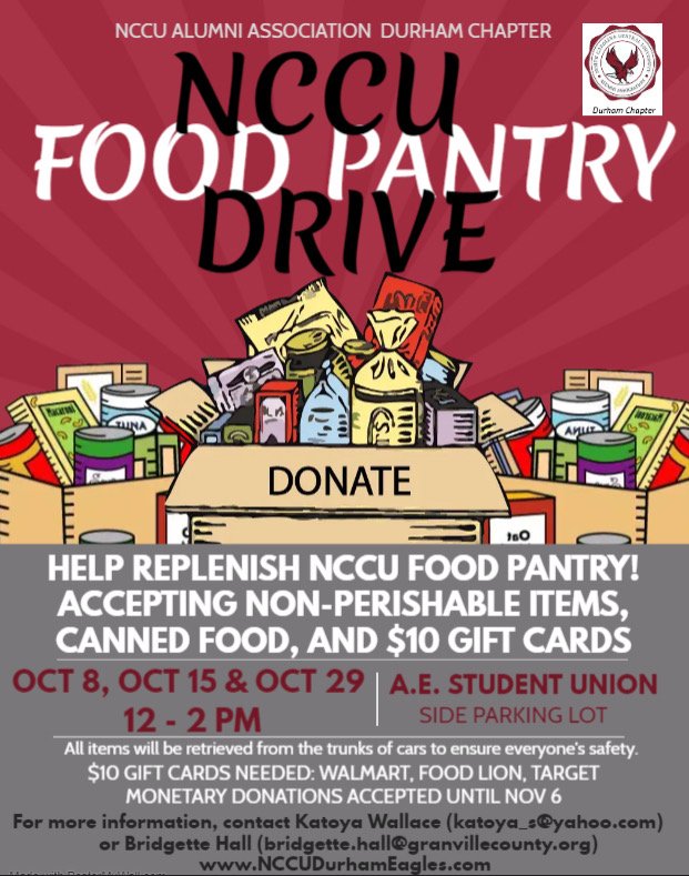 AEO and NPHC supported the NCCU Pantry Drive October 2022.