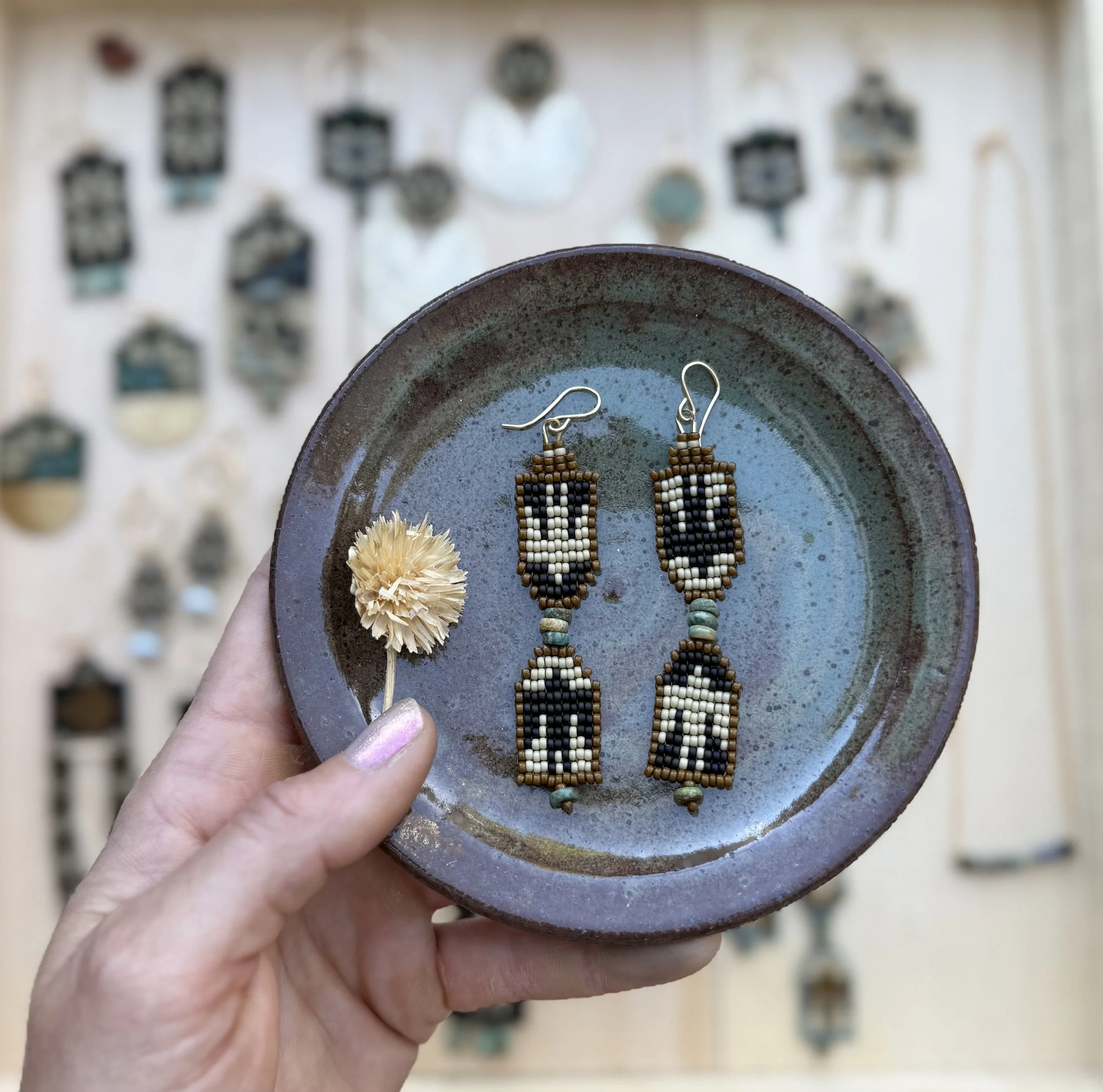 Swallow Dance Earrings : Moth and Black