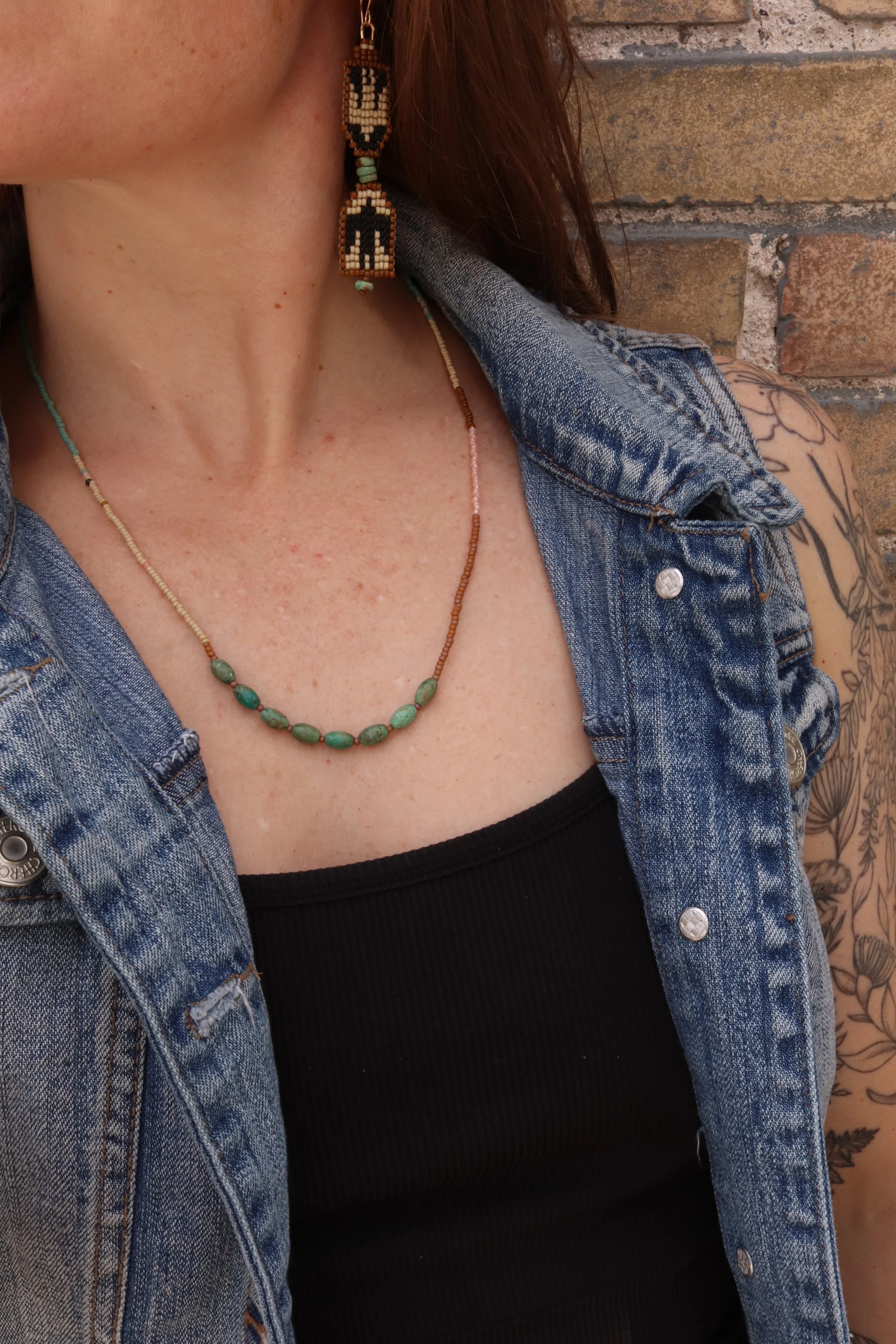 Century Necklace :: Moth, Seafoam, Rose