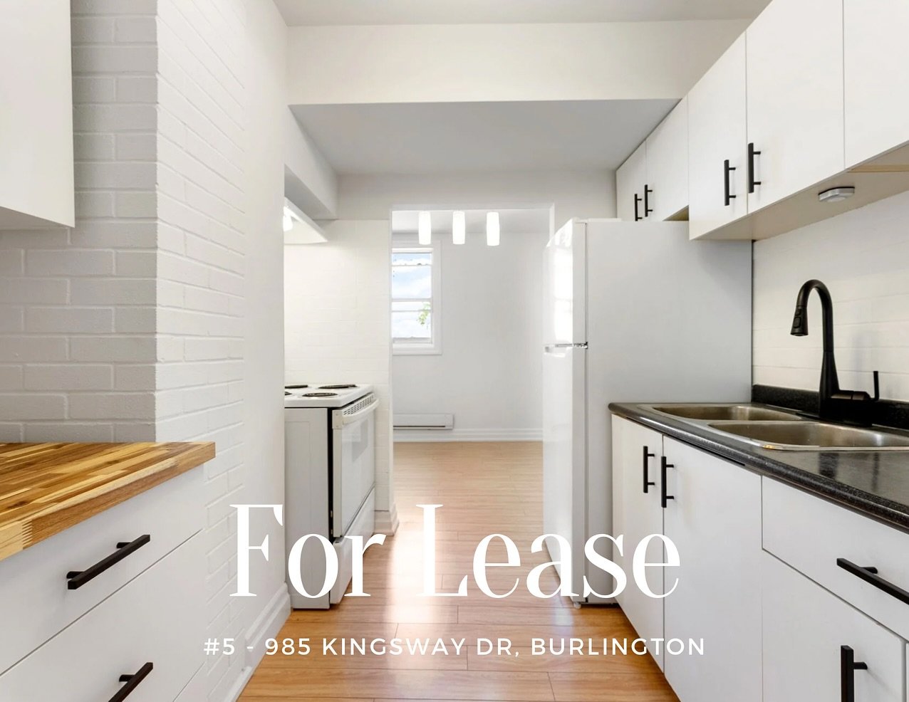✨For Lease✨ Renovated 2-bedroom apartment in the heart of Aldershot, Burlington!

Located in a quiet 8plex and filled with natural light, this updated unit features laminate flooring, an open-concept layout, and a fresh kitchen with a warm butcher bl