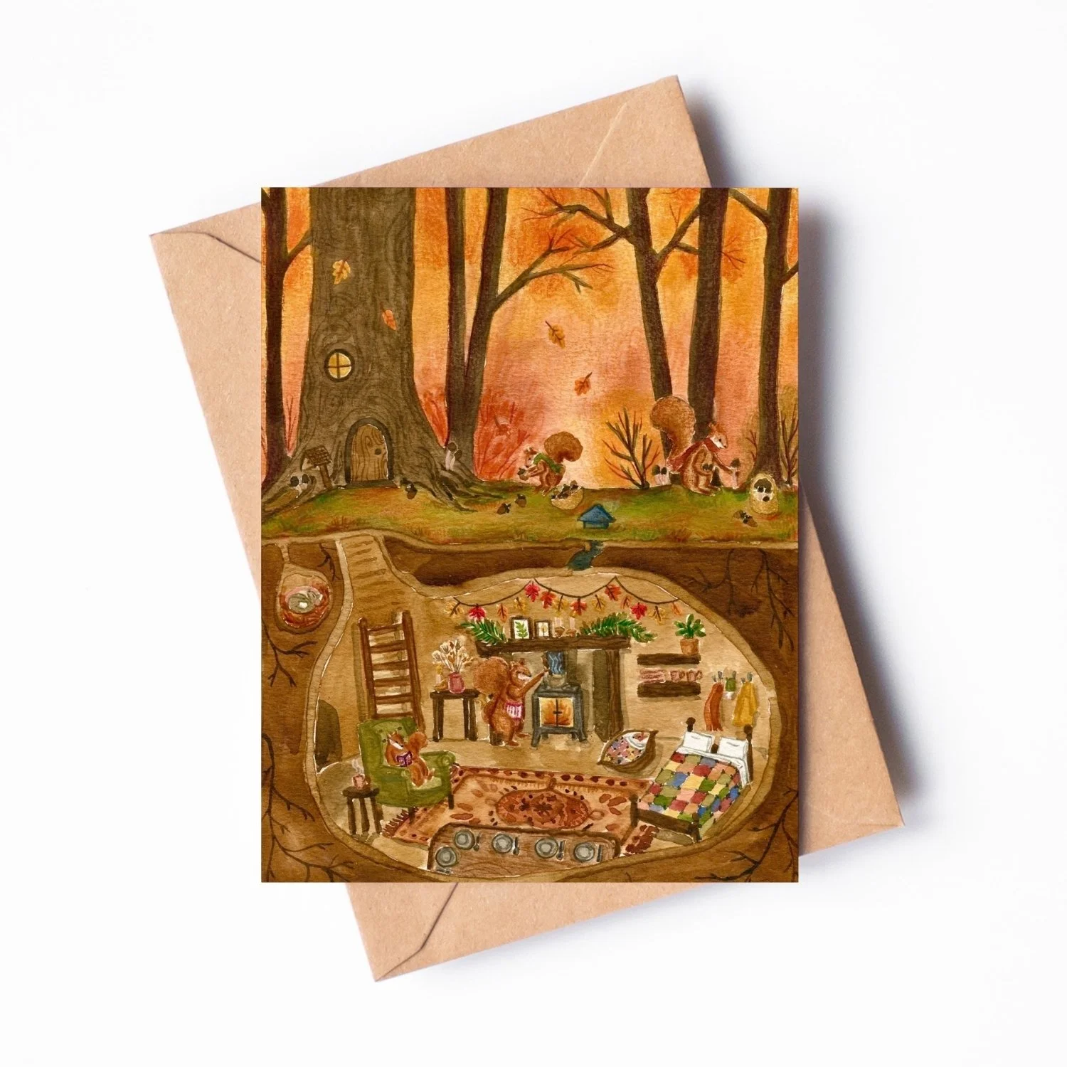 Autumn at Squirrel Hollow Notecard Set