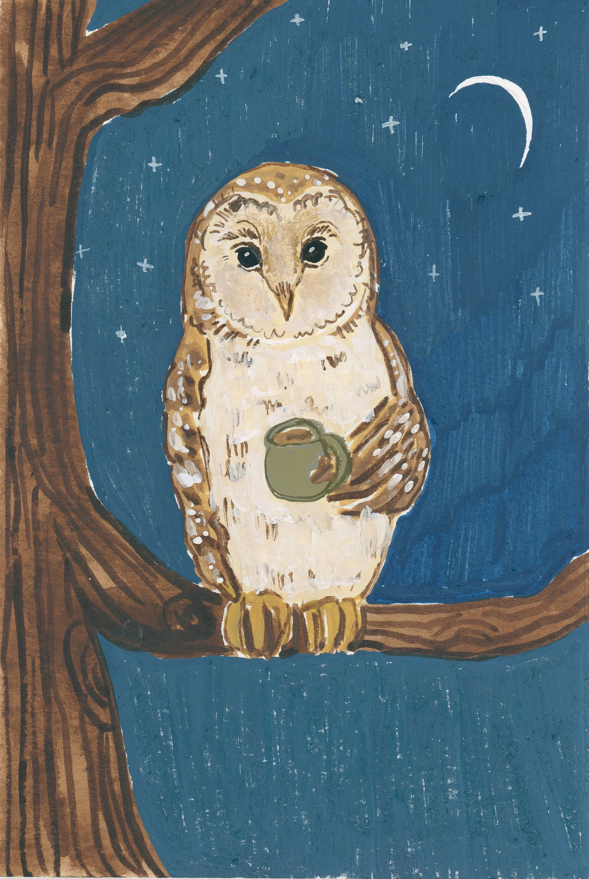 Owl Inktober Original