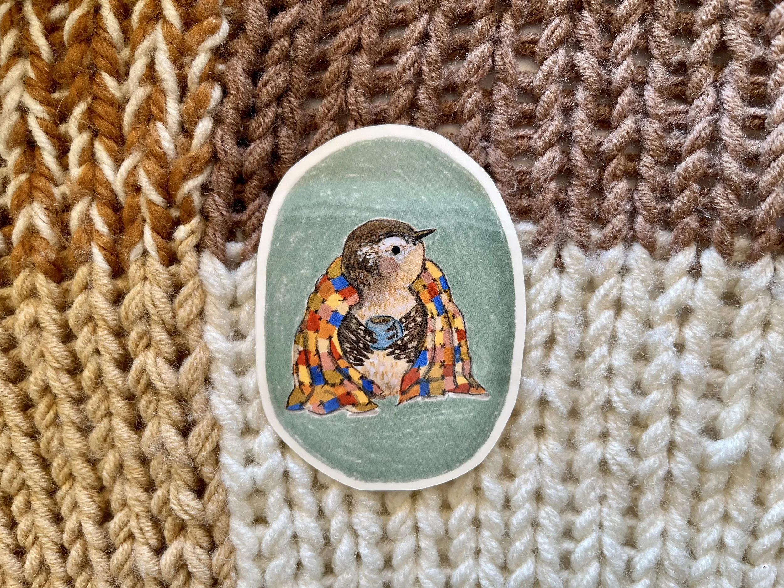 Cozy Wren Sticker